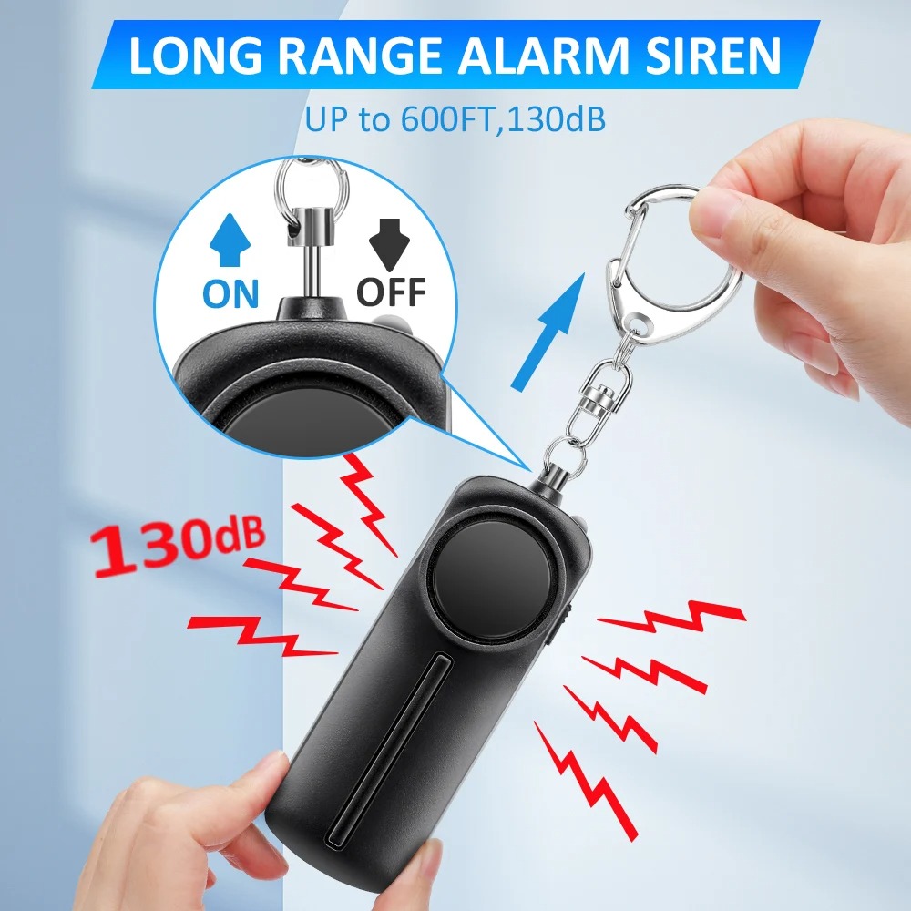 Personal Alarm Keychain - Alarma de autodefensa de 130dB, alarma