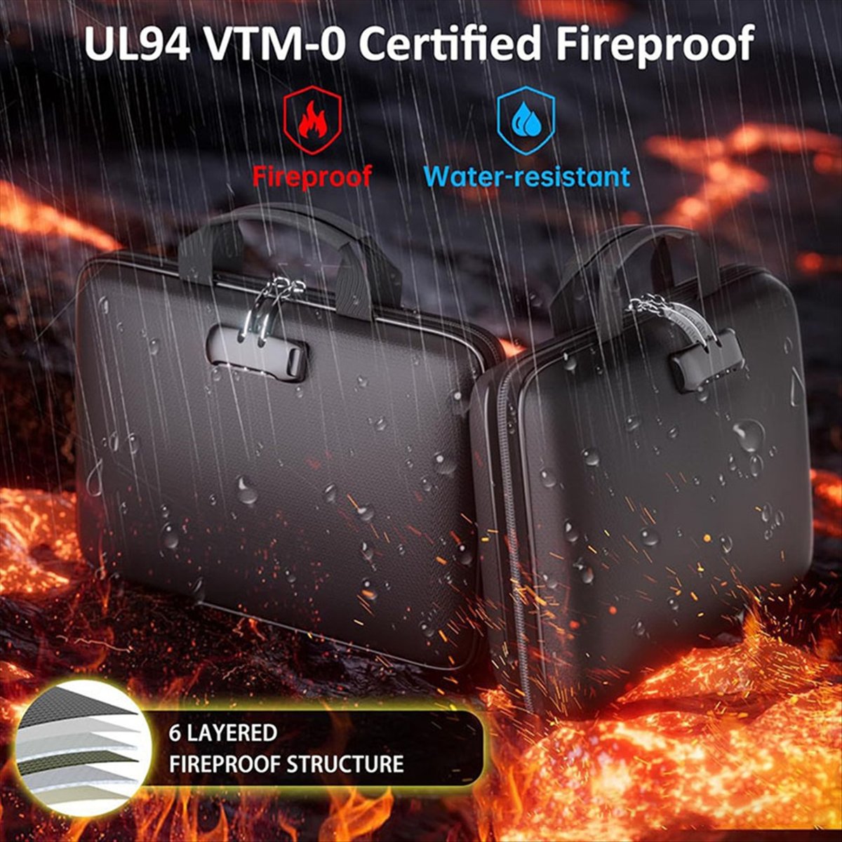 Fire Safe Document - Caja organizadora de documentos ignífuga con