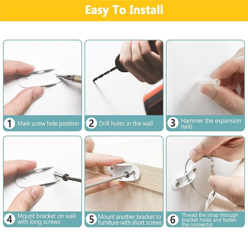 A84F-Anclajes para muebles par - Earthquake Anchor Strap reseña y precio