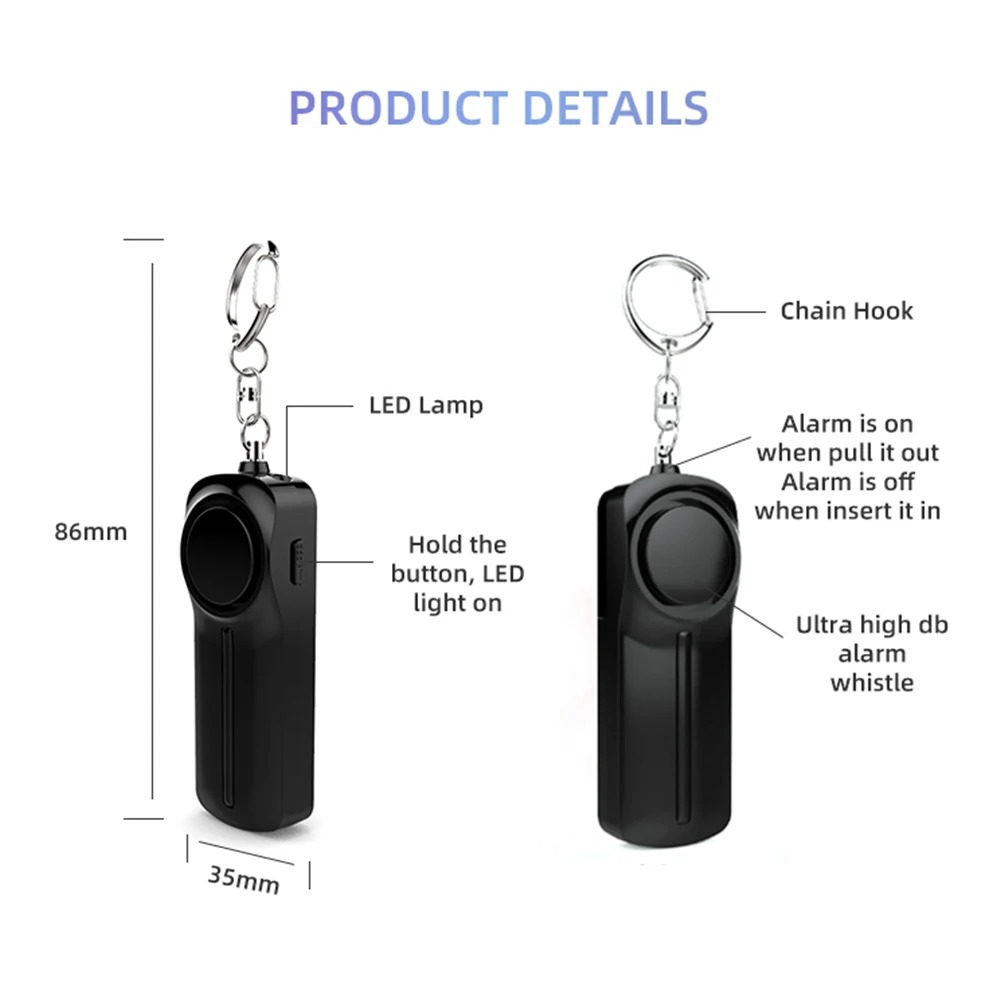 Alarma de autodefensa de 130dB - Personal Alarm Keychain reseña y precio